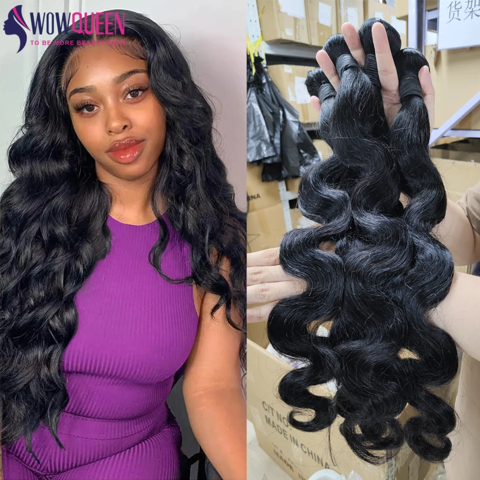 Body Wave Bundles 28 30 32 Inches Remy 100% Human Hair Weave Bundles Peruvian Hair Extensions For Women True To Length 1/3/4 PCS