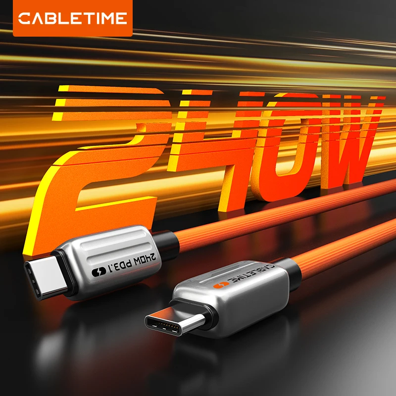 

CABLETIME USB C Cable PD240W Fast Charging cable Type C Cable for MacBook Laptop Samsung Huawei iPhone cable PD3.1 5A