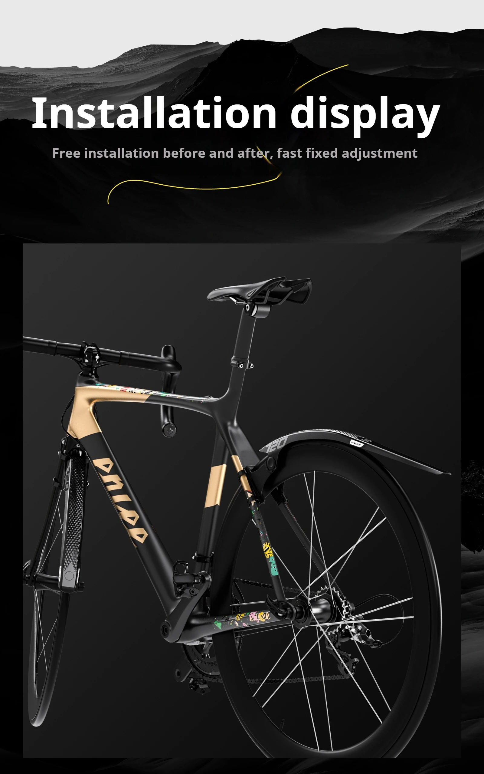 ENLEE Rennrad Kotflügel Melone Auto Kies Fahrrad Schnelle Entfernung Und Erweiterte Getriebe Regen Bord Kann Angepasst Werden 700C Schlamm Entfernung – Detail 19
