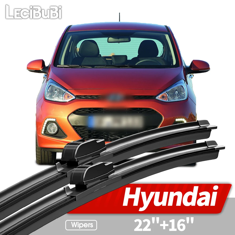 Escobillas Limpiaparabrisas Delanteras de 22"+16" para Hyundai I10 2007-2023 Accent Verna Matrix 2001-2010, Accesorios para Parabrisas