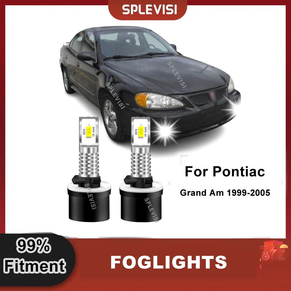 2x Car LED Fog Light Foglight Bulbs HID White Replace For Pontiac Grand Am 1999-2005 Firebird 1993-2002