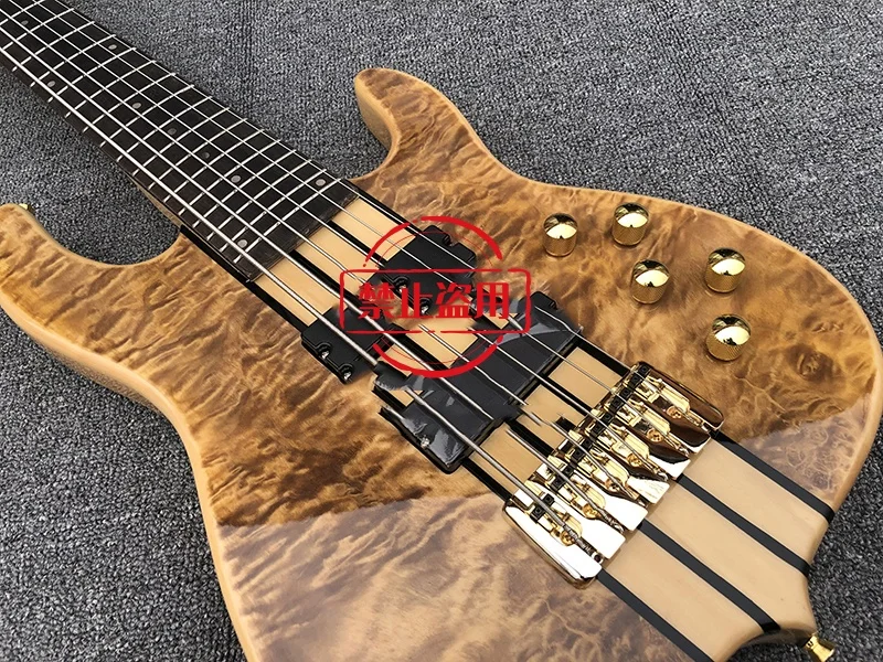 Electric Bass Guitar, 6 Strings , Top Figure, Special Solid Body, High Quality bass guitar, Active Pickup,free Shipping