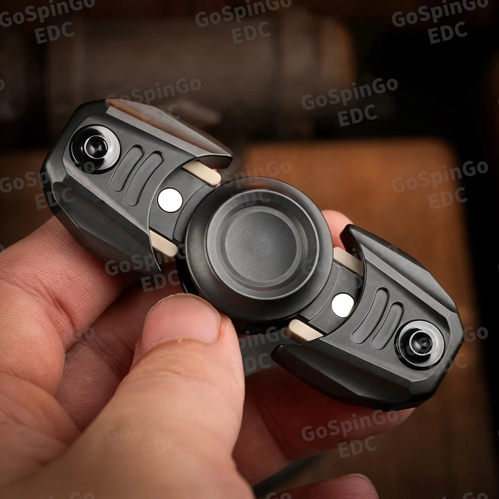 GMEDC PROMETHEUS تململ سبينر اثنين من أوراق افتتاح درع الدوران دفع المنزلق ألعاب متململة للبالغين التصاميم الأصلية مفتوحة مسمار الدوران