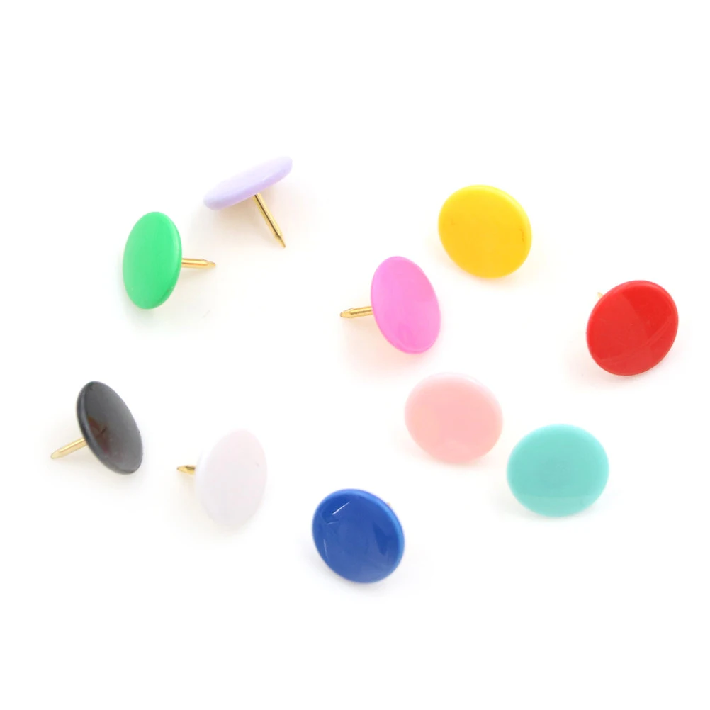 

300Pcs Colorful Push Pins Sturdy Iron Tip Epoxy Head Flat Drawing Tacks for Photos Documents Display Boards Decoration Use