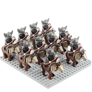 Yeni 21 adet kaynaklı eomer rohan warriorr vs uruk saç ordu figürleri ile kalkan, kılıç yay mızrak silahlar çocuk oyuncakları 8 en çok satan, mızrak, tatica-no. 4