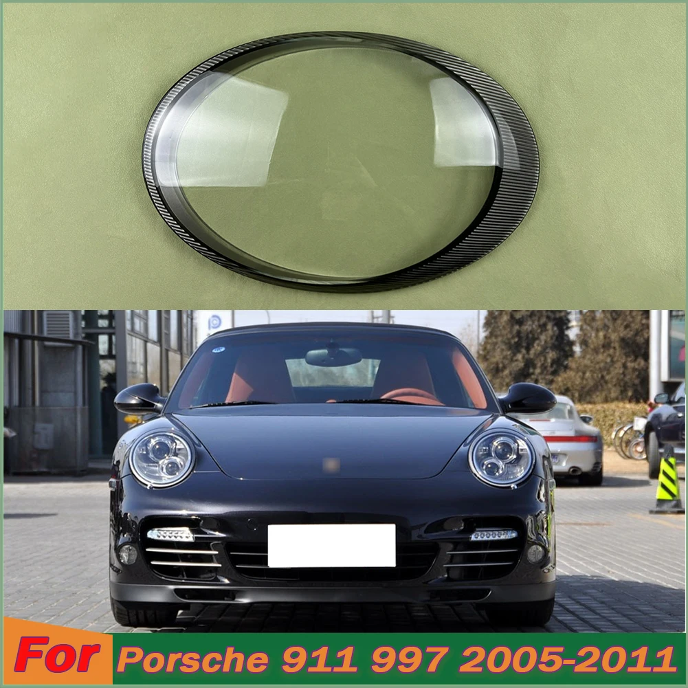 

For Porsche 911 997 2005-2011 Front Headlight Cover Transparent Lampshade Lamp Lens Headlamp Shell Plexiglass Replacement Parts