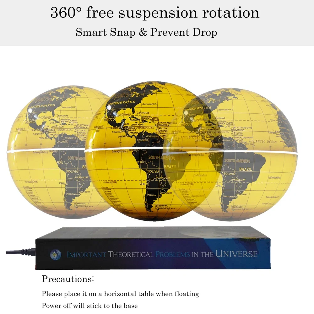 Creative Floating Magnetic Levitation Book Shape World Globe Rotating Gift for Kids 360 Degree Levitating Globe Home Decoration