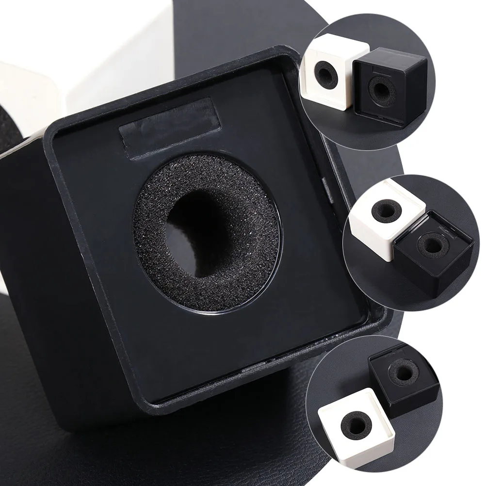 4pcs Mic Logo Flag Station Durable Square Microphone Stand Creative Abs Interview Logo Box Radio Studio Voice Over Recording