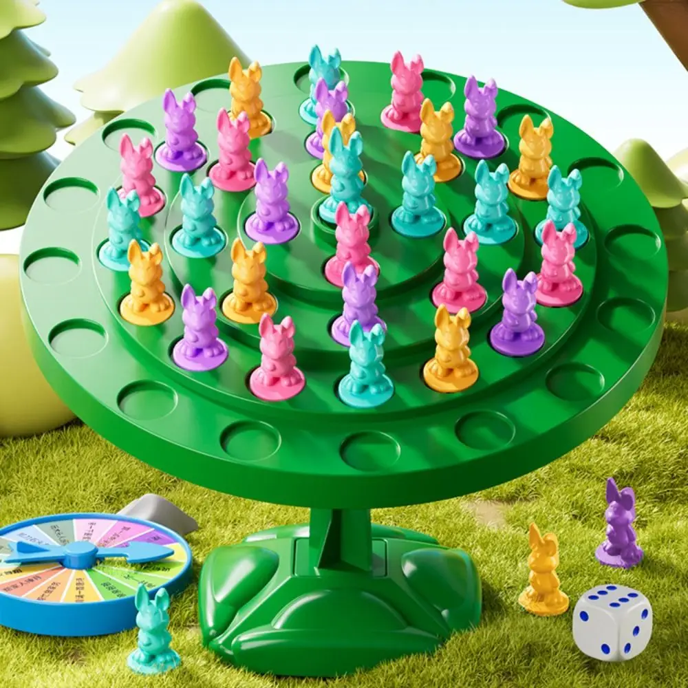 Juego de árbol de equilibrio de astronauta Montessori, juguete interactivo de equilibrio de conejo, árbol de cuenta, Rana, Rana