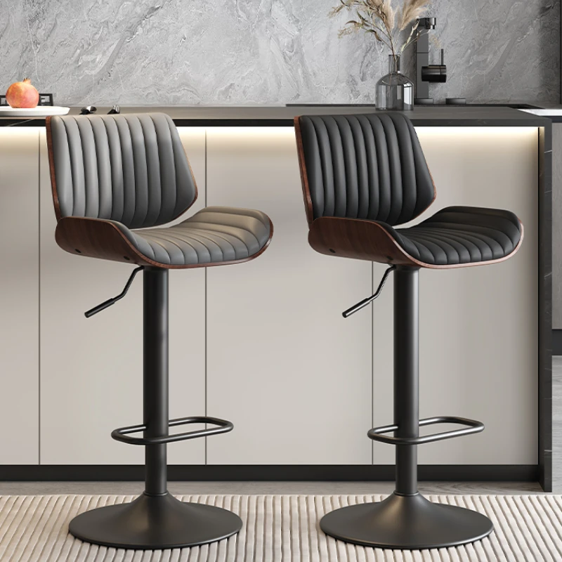 Wood Metal Chair Accent Office With Back Adjustable Swivel Counter Make Up Bar Stools Computer Chaise De Bar Salon Furniture