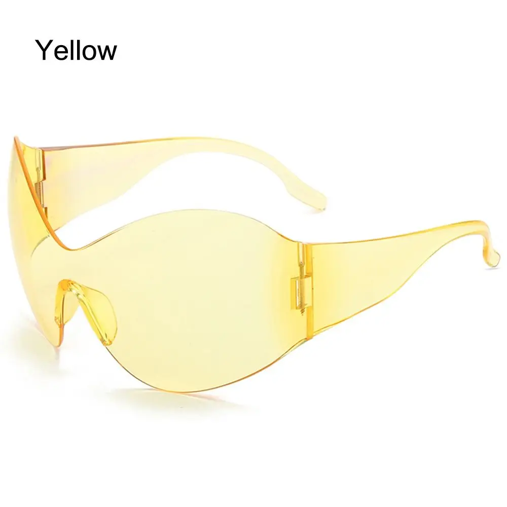 

Women and Men Rimless Shades UV400 Protection Black Sun Glasses Y2K Sunglasses Wrap Around Oversized Futuristic Sunglasses