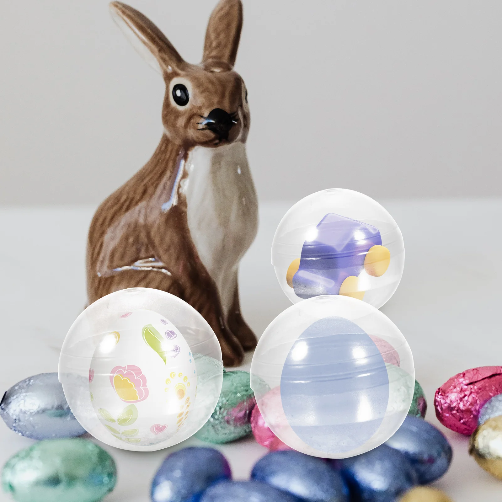 

100pcs Clear Plastic Fillable Round Balls for Claw Machine Party Favors Kids Gifts Reusable Safe Easter School DIY Craft Decor