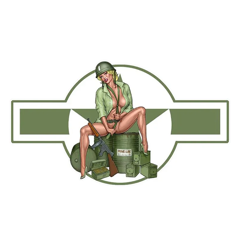 Spersonalizowana naklejka Pin Up US ARMY Zabawna stylizacja samochodu Auto Motor SUV Winylowe graficzne naklejki samochodowe Wodoodporne naklejki,