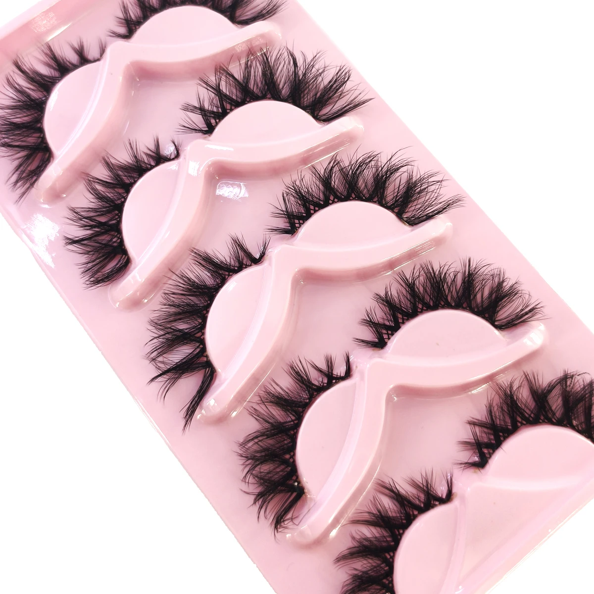 NEW 5pairs Classic 3D Volume Lashes Cat Eye Faux Mink Lash Natural Wispy Russian Strip Lashes Makeup Dramatic False Eyelashes