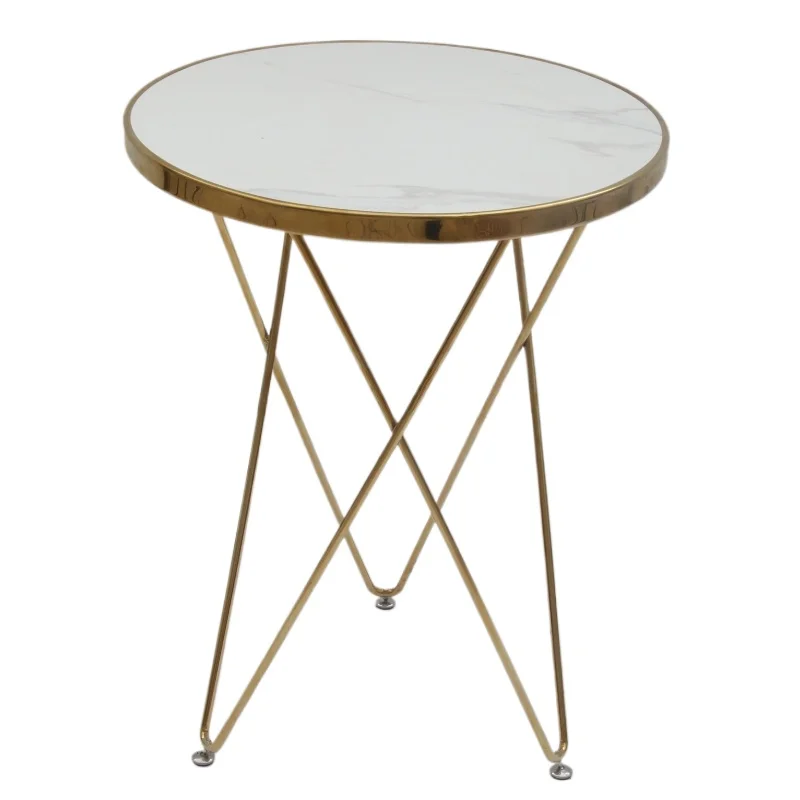 

'modern metal wire frame legs base with top marble small round side table Living room table multi-function coffee table