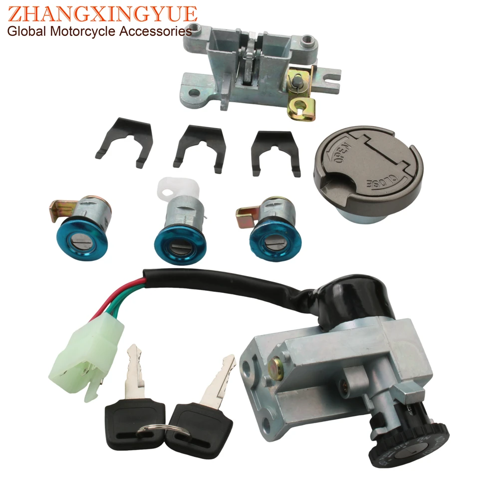 Juego de Llaves para Encendido, Tapa de Gasolina y Bloqueo de Asiento para Kymco Agility 50 125 R16 35010-ALJ9-E16