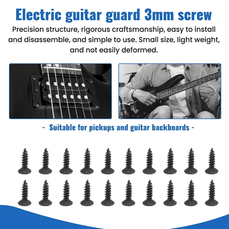펜더 스트랫 스타일 기타용 픽가드 나사, 3mm, 50 개