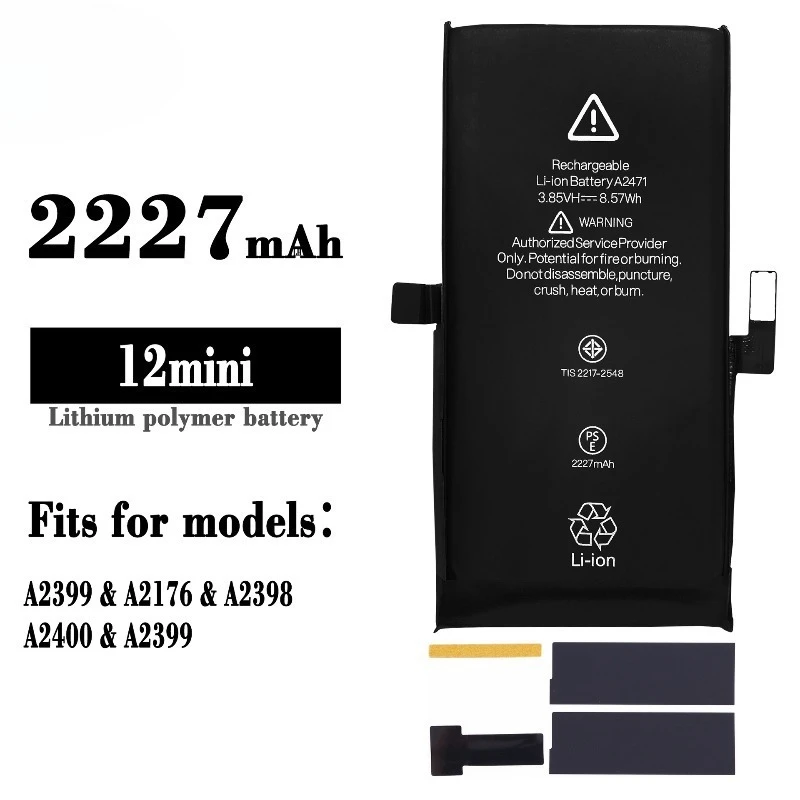 

A2399/A2176/A2398 for IPhone 12mini Mobile Phone Battery High Quality High Capacity Replacement Bateria Grade A Cell with Tools