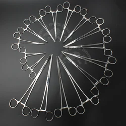 Hemostatic Forceps Medical Surgical Vascular Forcep Straight Elbow Clamp Head Veterinary Surgical Instruments