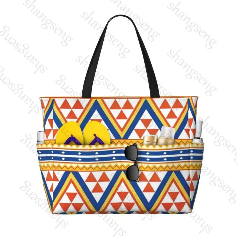 Seamless ethnic tribal pattern Travel Bag Men Women Duffel Bags Handbags Tote Bag Large Capacity Beach Bags Suitable