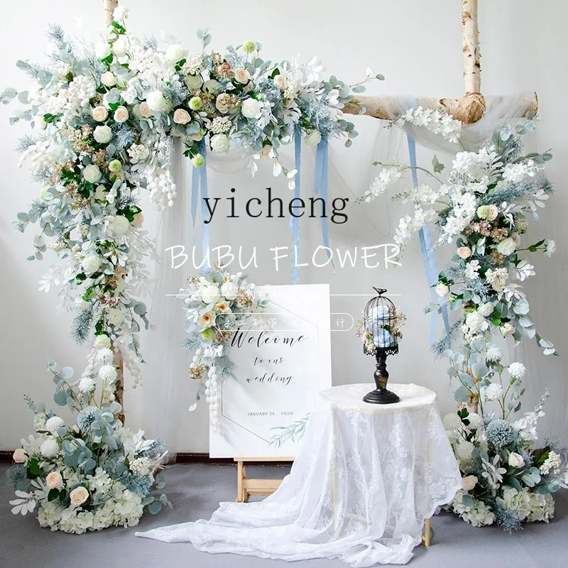 

ZYA Blue Arch Floral Live Background Store Decoration Arrangement Artificial Flower Set home decor
