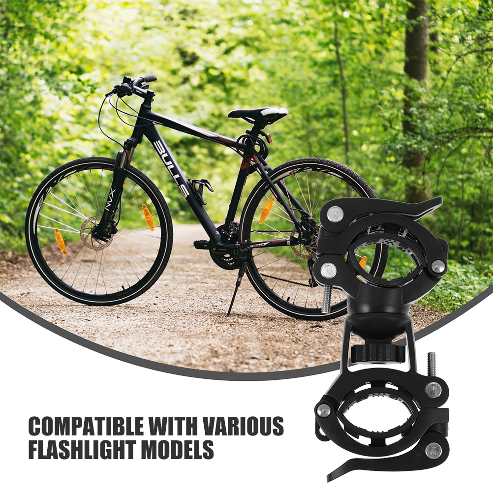 Bike LED Light Mount Flashlight Clip Clamp Mountain Bracket Road Handlebar Spinning