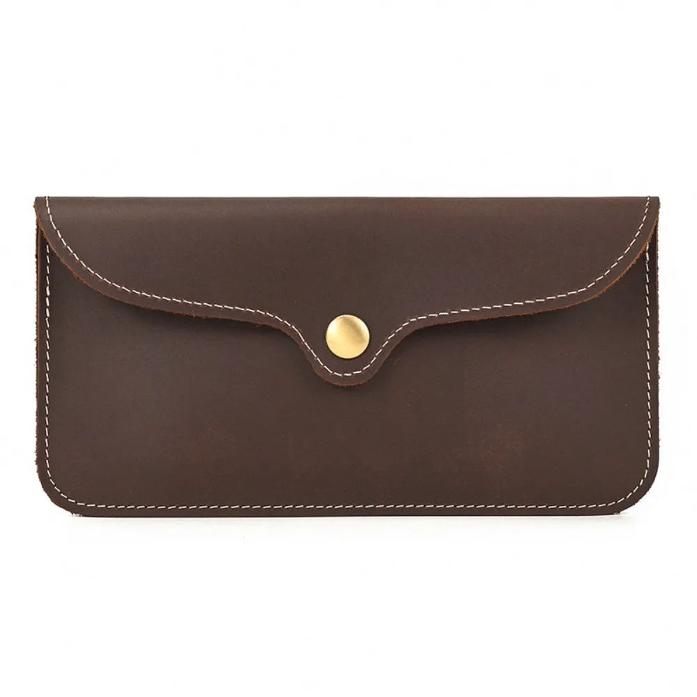 

Hot Mobile Phone Bag Stylish Versatile Simple Leather Wallet Retro Men's Long Wallet Envelope Bag Flip Wallet Portable Travel