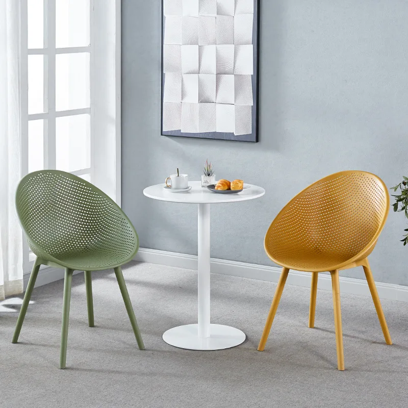 

Nordic simple plastic chair, thickened dining chair, household backrest stool
