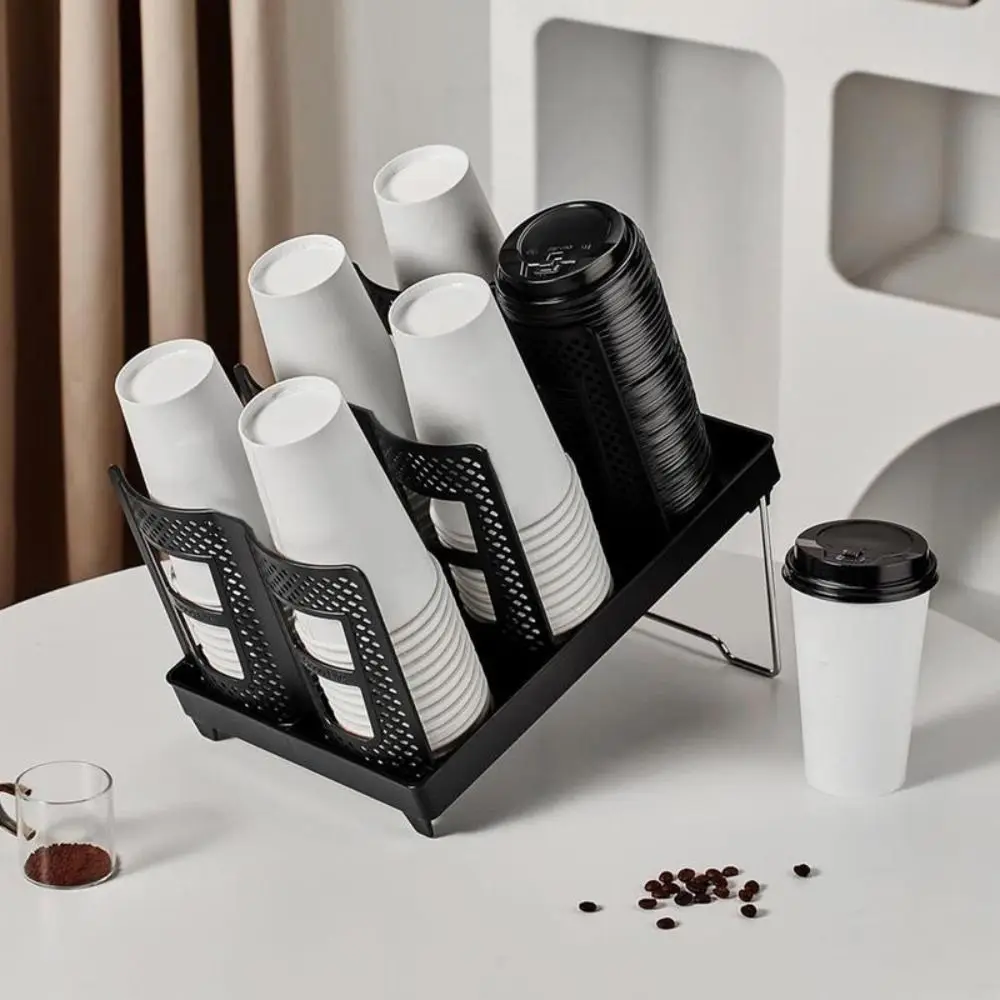 

Plastic Disposable Cup Storage Holder Adjustable Space Saving Coffee Cup Holder Portable Mug Display Stand