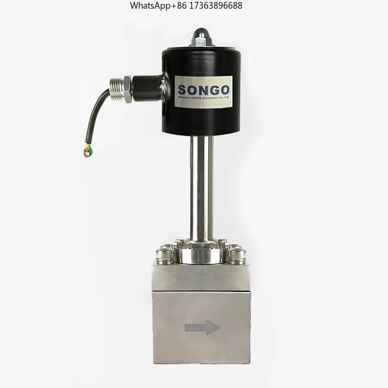 Stainless Steel 304 Cryogenic Solenoid Valves Extended Stem Butt Weld Flange Thread Ultralow Temperature 24VDC Solenoid Valve