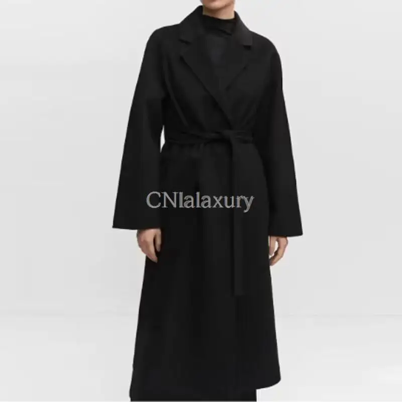 CNlalaxury New Woman Woolen Coats Female Classic Retro Loose Long Woolen Coats Female  Fashion Streetwear Blends Overcoats