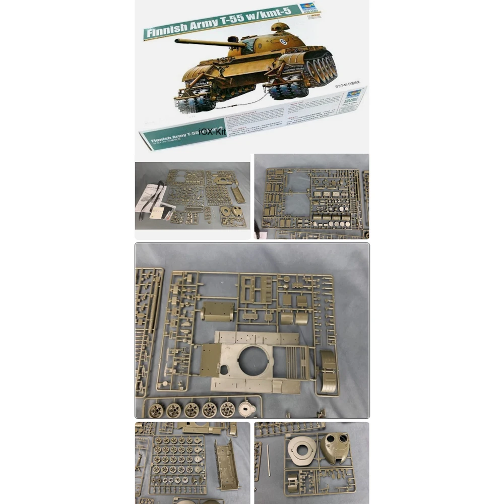 

Trumpeter 00341 Масштабная модель танка T-55 (T55) финской армии 1:35 с КМТ-5, пластиковый сборный конструктор