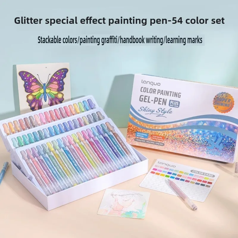 72/6 ألوان تأثيرات بريق 1.0 مللي متر/0.5 مللي متر هلام القلم سعة كبيرة الطلاب الكتابة القلم اللوحة رسم الفن علامات اللوازم المدرسية