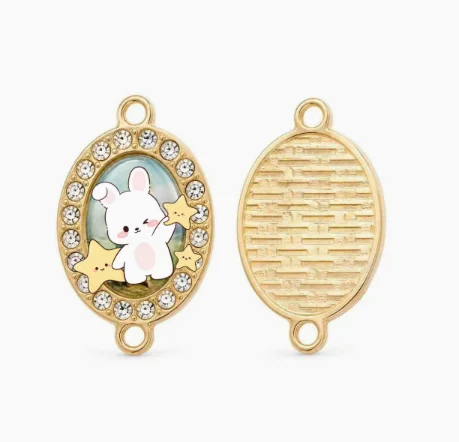 10pcs zircon Animal rabbit star cute Enamel Charms Pendants For DIY Earring Necklace Jewelry Making