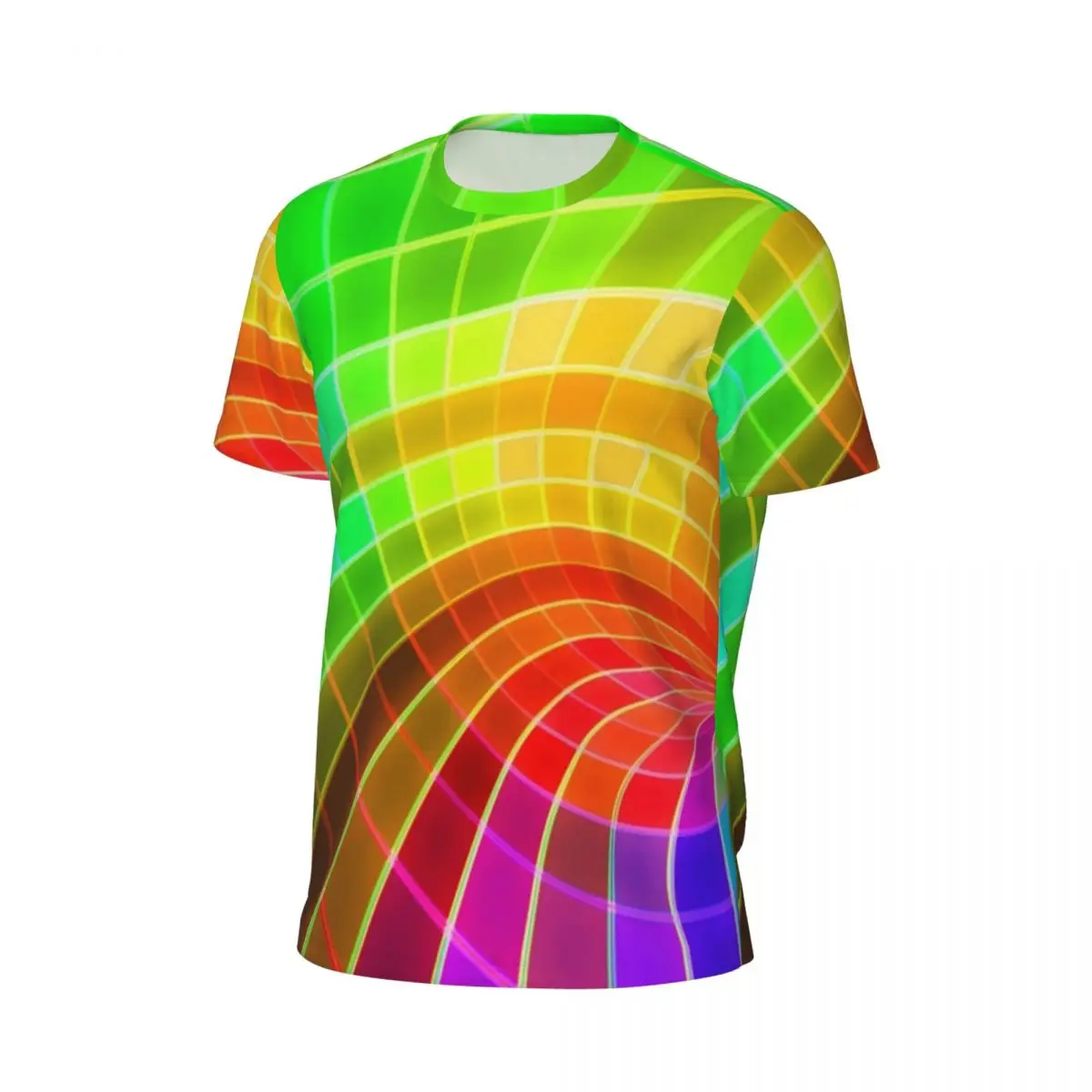Bright Rainbow T Shirt Man Unique Colorful Swirl Y2K Fun Gym T Shirts Comfortable Summer Harajuku Tee Shirt Oversized Clothes