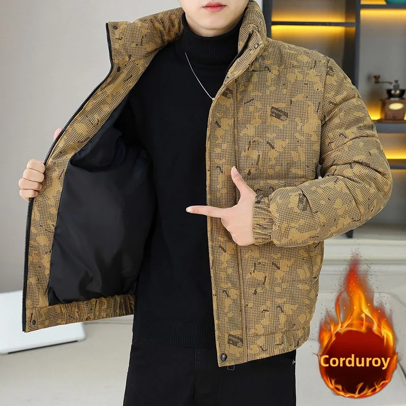 

Мужская вельветовая хлопковая куртка Thiened, теплая повседневная одежда с воротником-стойкой, осень-зима, новая брендовая верхняя одежда Sle Faion High Sensation