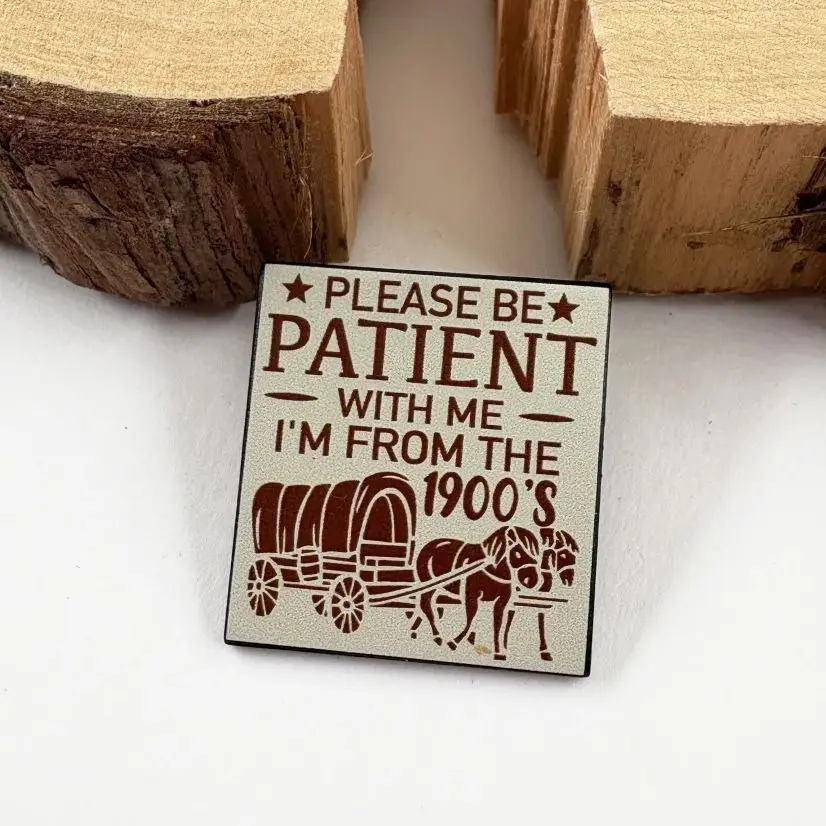 Please Be Patient With Me I'M From The 1900S Enamel Brooch Funny Retro Carriage Lapel Pin Quotes Meme Birthday Aging Gag Gift Ba