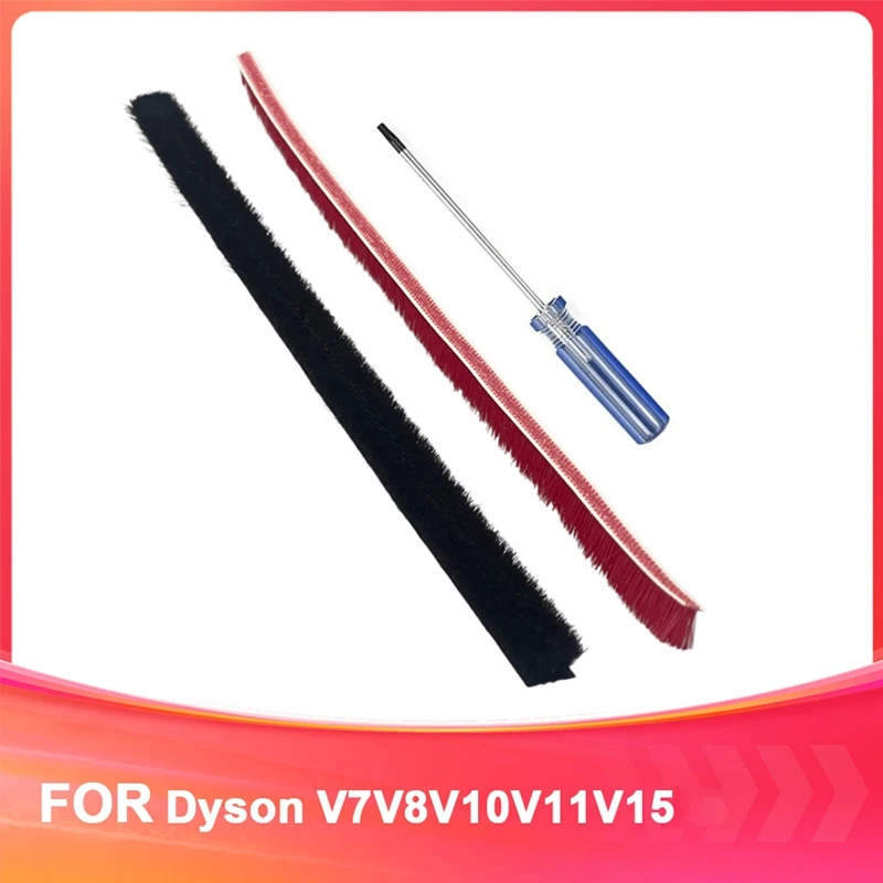 A23T 2pcs Soft Plush Strips Replacement for Dyson V7 V8 V10 V11 V12 V15 Vacuum Cleaner Roller Brush with Screwdriver