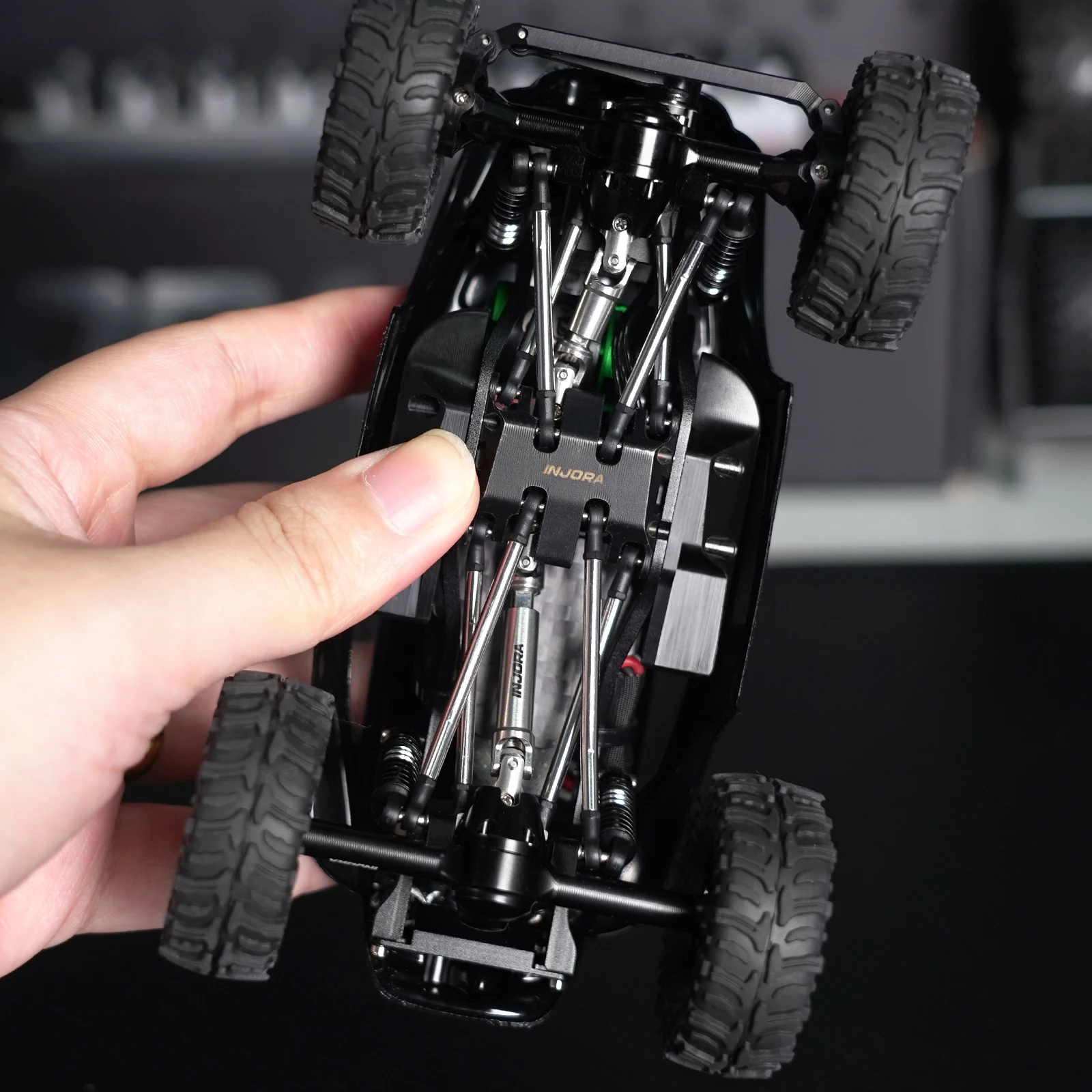 INJORA Edelstahl-Fahrwerks- und Lenkungsbauteile mit hoher Freihöhe für 1/30 Axial SCX30, 99 mm Radstand – Detail 11