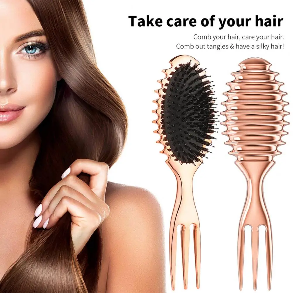 3-in-1 Curly Hair Brush - Gentle Detangling Styling Comb For Wet Or Dry Curls Reduces Pulling Separation Ideal For Women