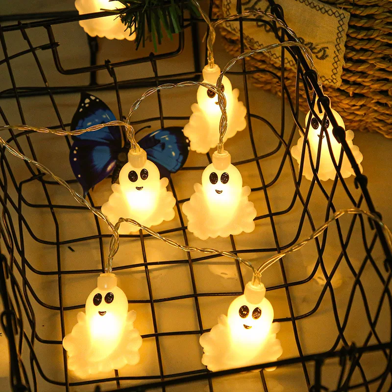 Imagem -03 - Halloween Ghost String Lights For Festival Decoration Interior Ambiente Sala Bateria Exterior Impermeável 40led 6m 2024