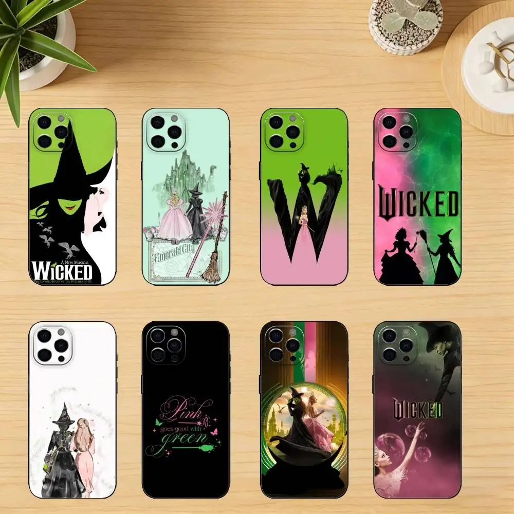 

W-Wicked Musical Green And Pink Phone Case Silicone black Soft For IPhone 17,16,15,14,13,12,11,SE,Plus Pro Max