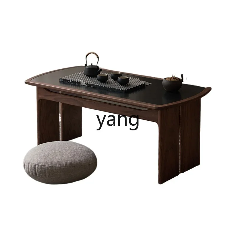 

L'm'm small solid wood tea table rock slab coffee table black walnut modern tea table