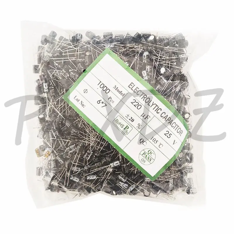 1000 個 10V 16V 25V 35V 50V 1UF 2.2UF 3.3UF 4.7UF 6.8UF 10UF 22UF 33UF 47UF 100UF 220UF 470UF アルミ電解コンデンサ