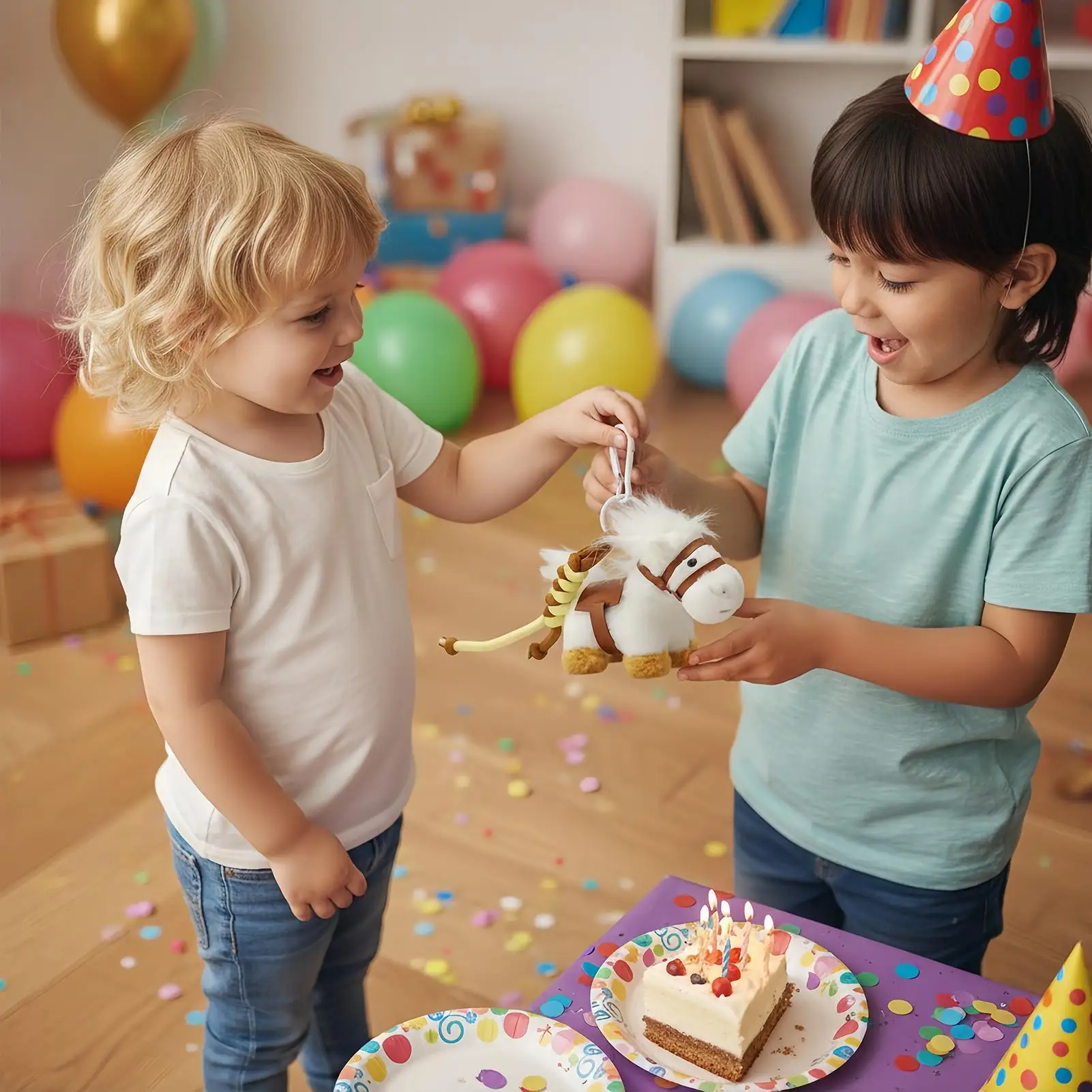 LLavero de caballo de dibujos animados, bonito llavero coleccionable de felpa para coche, colgante de moda creativa, colgante de bolso, llavero de regalo, accesorios de regalo