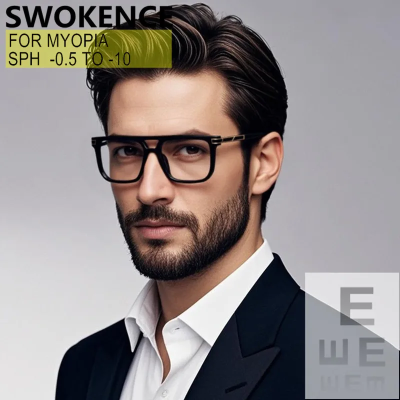 

Очки по рецепту индивидуальные сфера -0.5 до -8.0 цилиндр -0.5 до -2.0 мужской женский высокий конец мода рама линзы синий свет блокировка или фотохромные для близорукости и астигматизма F206