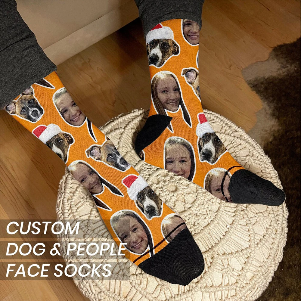 Customized photo socks fashion men women socks casual fun novelty DIY personalized photo logo pet text stockings gift face socks