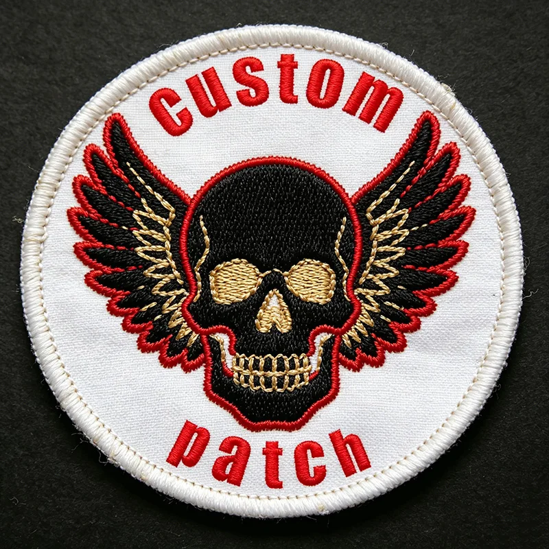 Custom Embroidery Patches With Your Logo Design – Iron On, Hook Loop Sew On for Garment & Personalized Punk Rock Badges