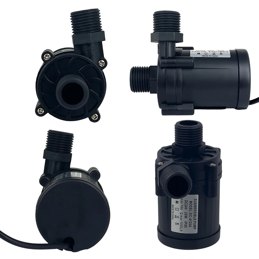 DC24V 1000L/H Portable Silent Brushless Motor Submersible Circulating Booster Pump Can Be Equipped with EU Adapter Garden