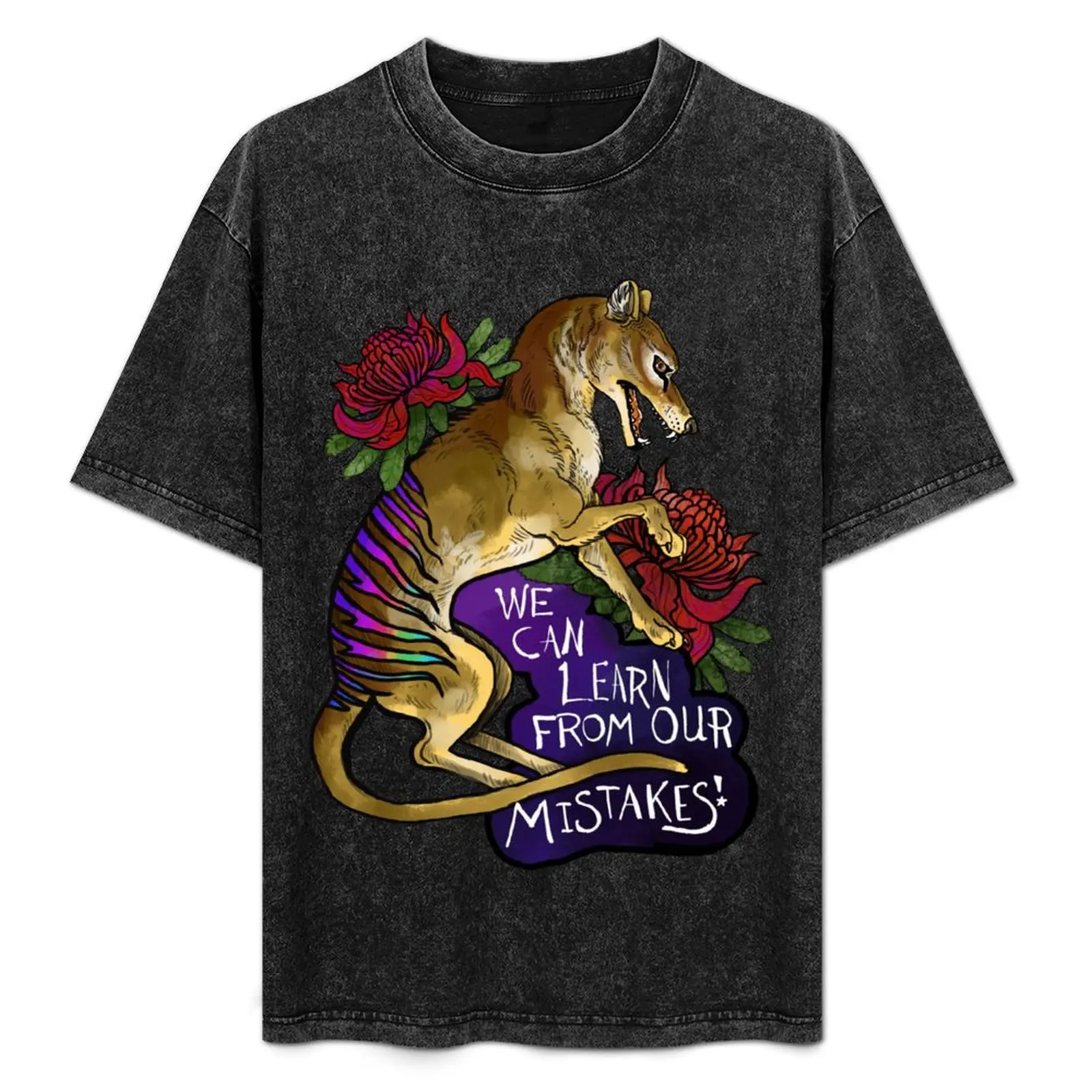 

Thylacine- we can learn from our mistakes T-Shirt Casual Basic Short Sleeve T-Shirt